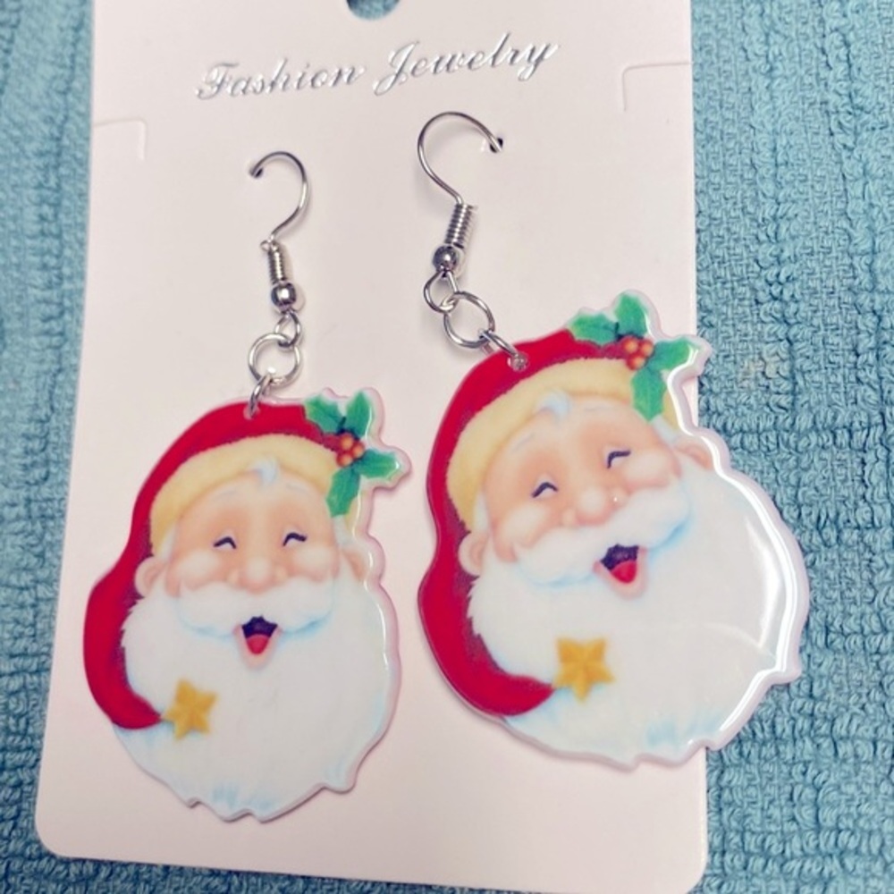 Fun Santa Claus dangle earrings